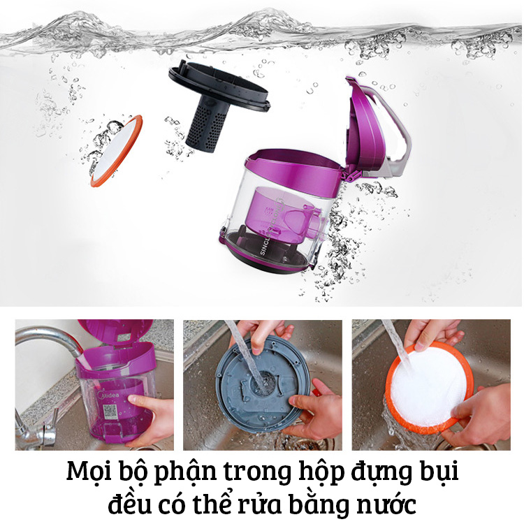 Máy hút bụi ngang L143C kèm 4 đầu hút công suất 1200W lõi lọc HEPA