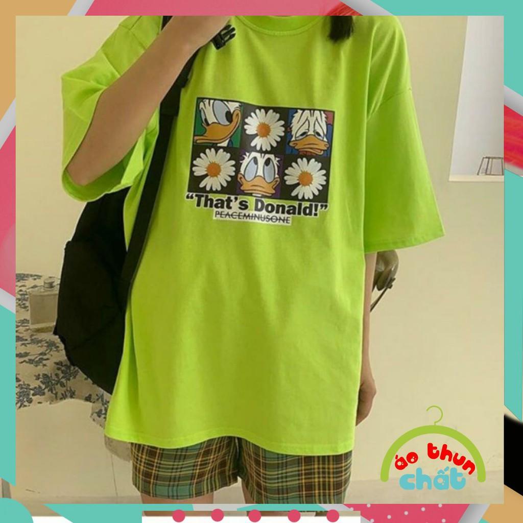 ÁO THUN FORM RỘNG TAY LỠ BÔNG CÚC XANH