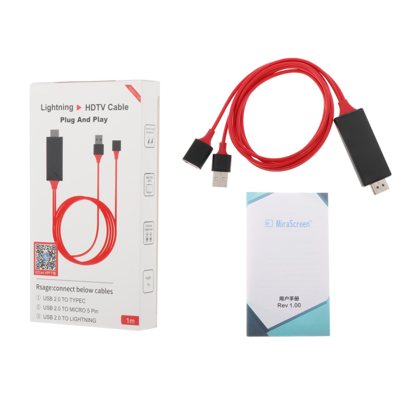 4K*2K HDMI Port, USB Powered USB to HDMI Converter Adapter Cord HDMI Male to USB Female Port for X/8/8 Plus/7/6s Plus