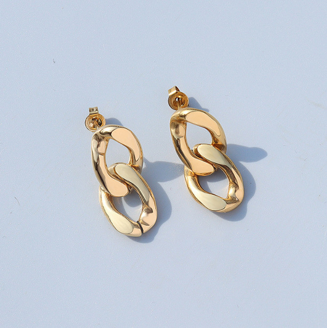 Bông Tai Xích Cá Tính Titan Ko Han Rỉ TT 3966