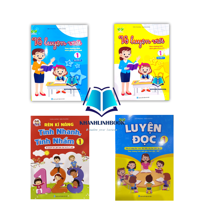 Sách - Combo 4 cuốn vở luyện viết + luyện đọc + rèn kĩ năng tính nhanh tính nhẩm lớp 1