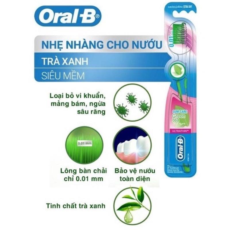 bàn chải đánh răng oralb tinh chất trà xanh lông bàn chải mềm mại