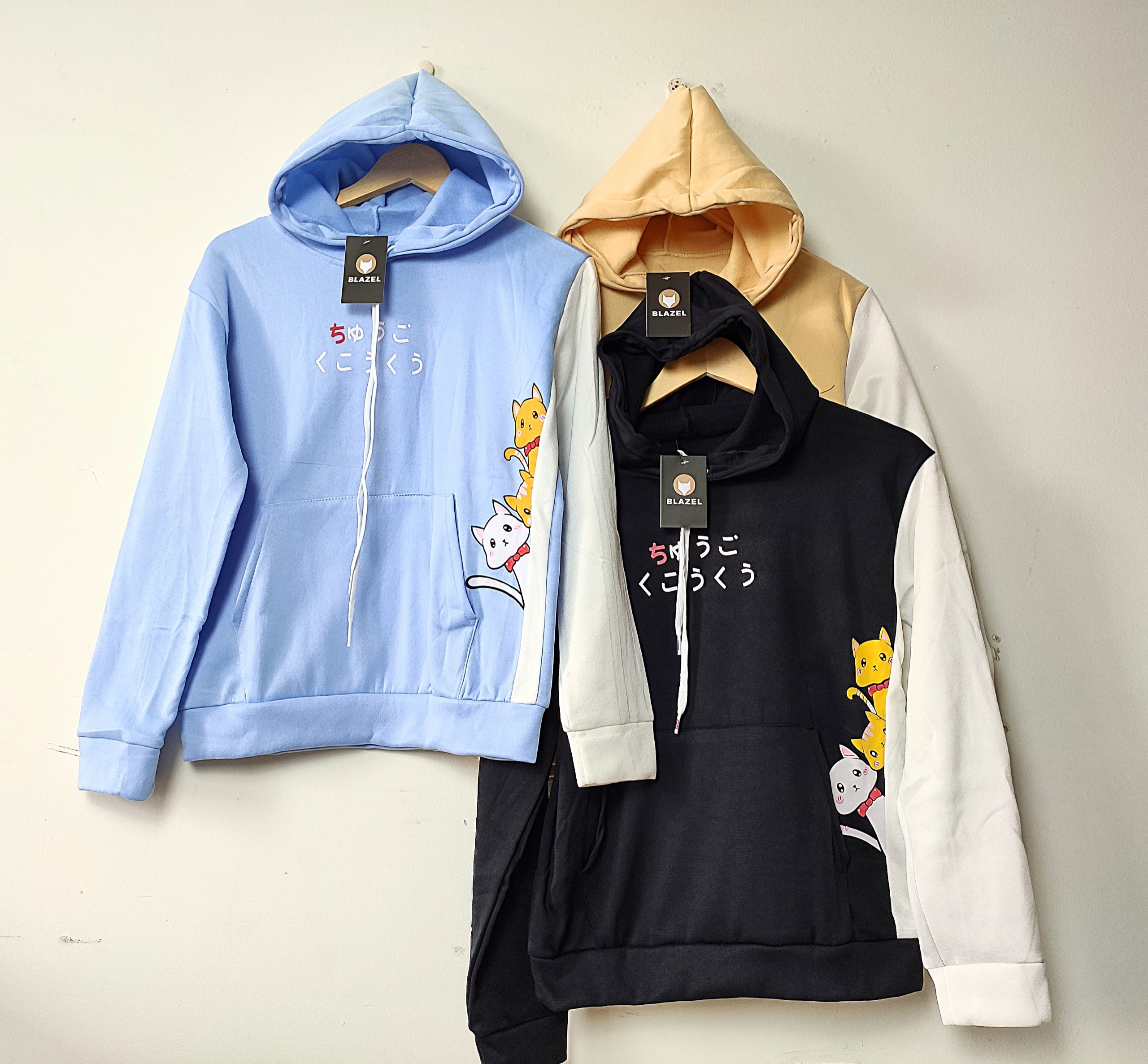 Áo Hoodie Nữ / Nam - Áo Khoác Nỉ Hình Ba Chú Mèo Siêu Dễ Thương Blazel, 3 Màu Sắc - Hàng Chính hãng