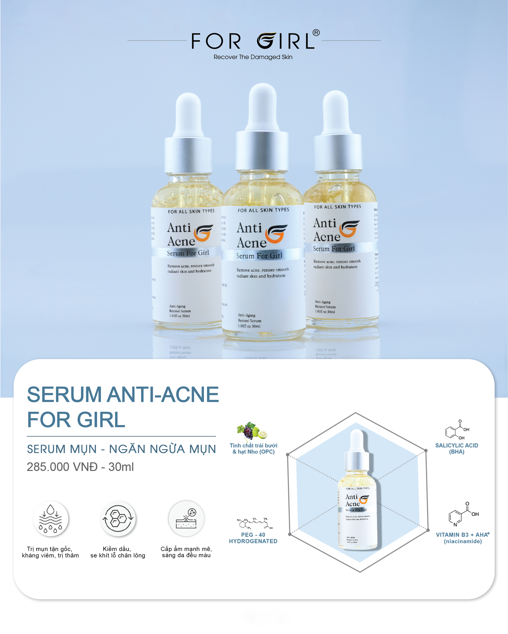 ANTI ACNE FOR GIRL Serum hỗ trợ điều trị mụn