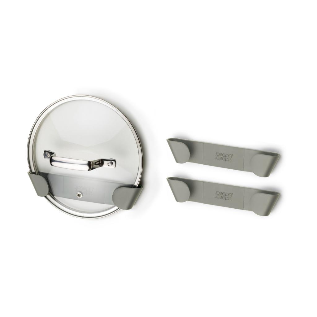 Bộ 3 giá để nắp nồi gắn tường Joseph Joseph Duo - Duo 3pc Pan Lid Holders (Grey)