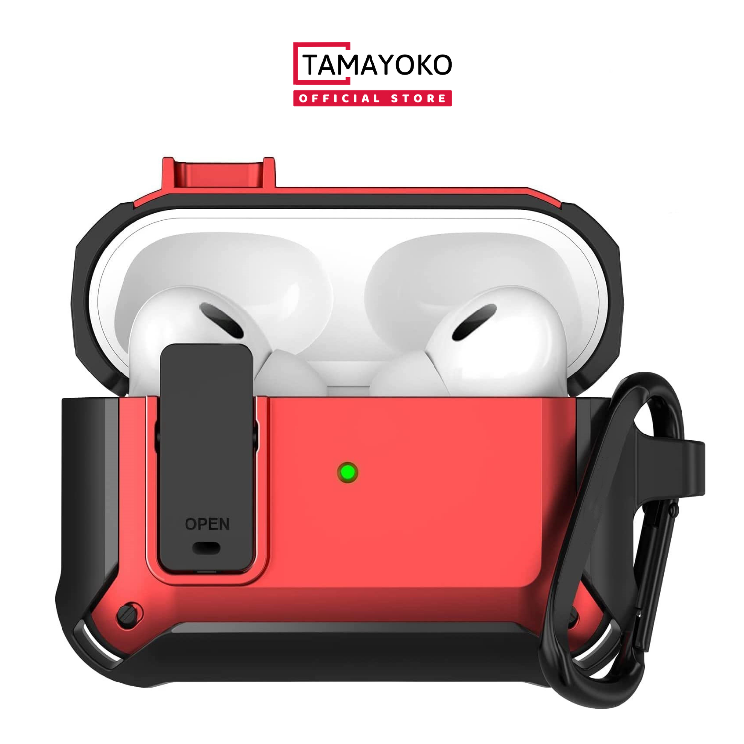 Ốp Case Vỏ Bảo Vệ Dành Cho Airpod Pro 2 (Gen 2 - 2022) Có Móc Khóa Chống Rơi Nắp - Hàng Chính Hãng Tamayoko