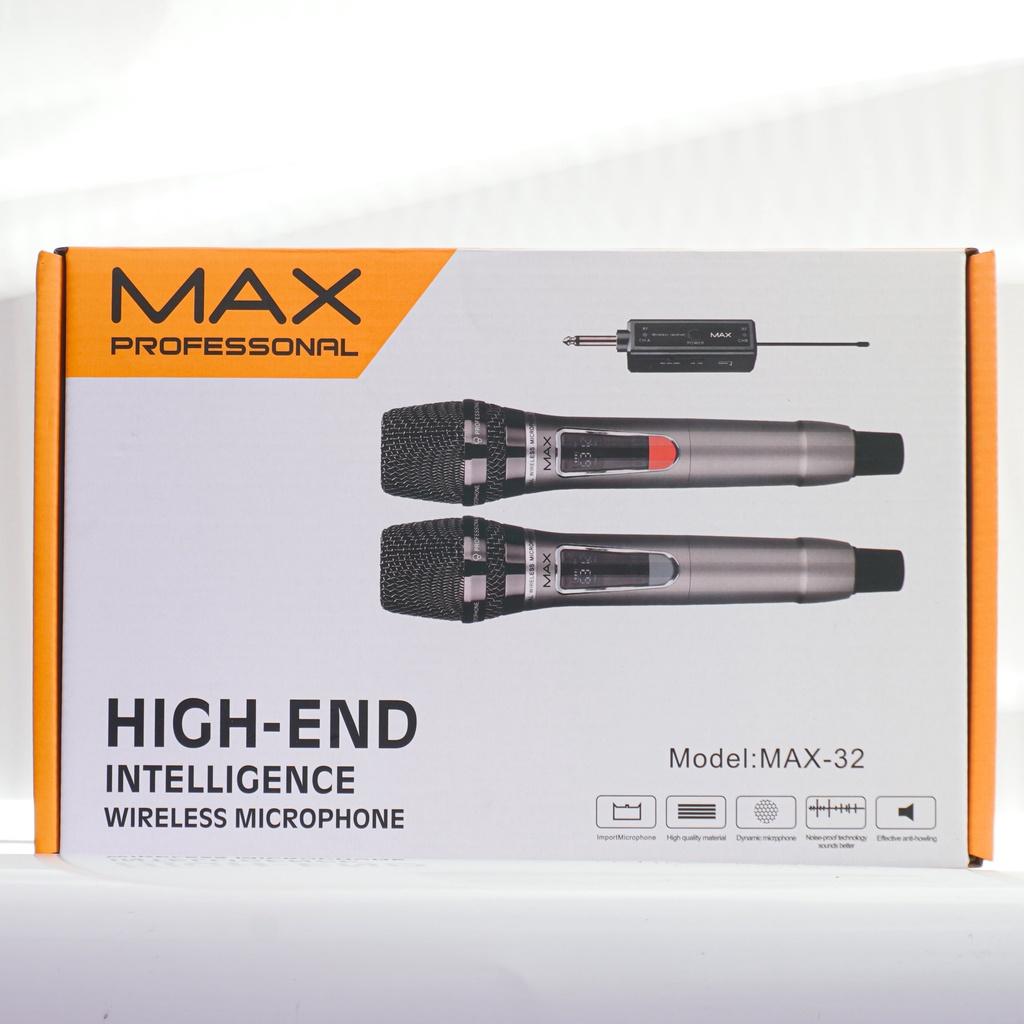 Bộ 2 Micro không dây đa năng Max 32 - Phù hợp mọi thiết bị - Thiết kế hợp kim chắc chắn, chuyên nghiệp, sang trọng