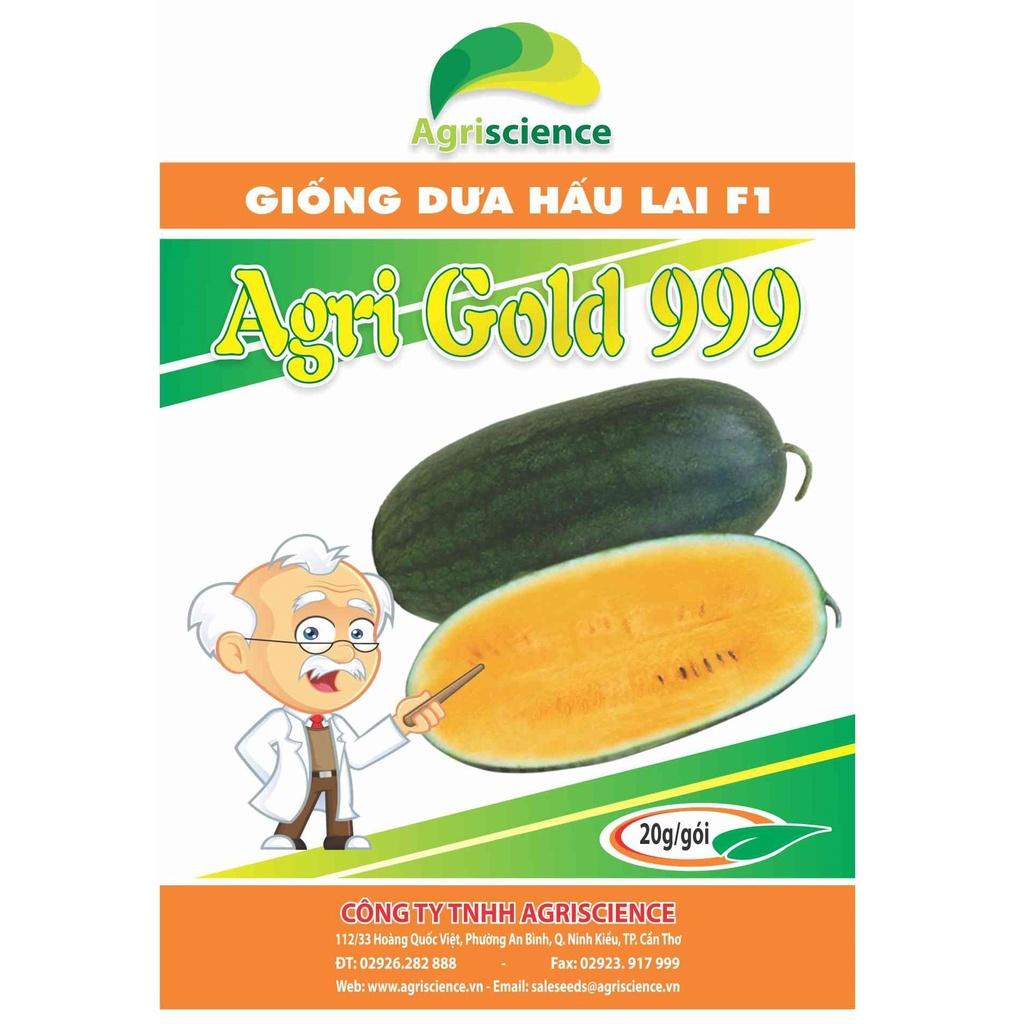 Hạt Giống Dưa Hấu Ruột Vàng AGRI GOLD 999 - Gói 20gram - 550 hạt