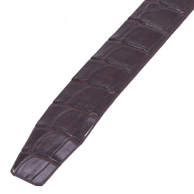 HC4836 - Dây nịt nam da cá sấu Huy Hoàng gai đuôi 4P đầu kim màu nâu đất