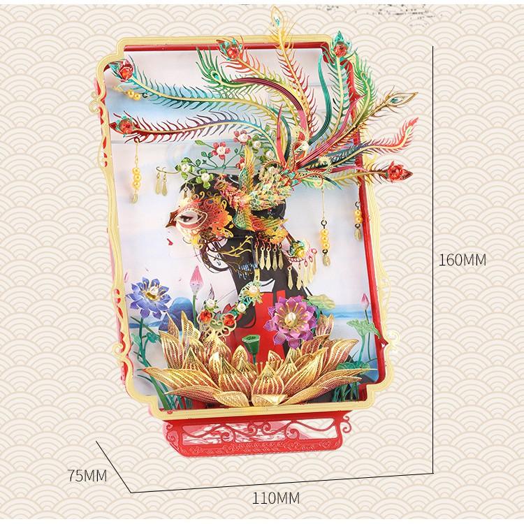 Mô hình lắp ghép kim loại 3d khung tranh phượng hoàng