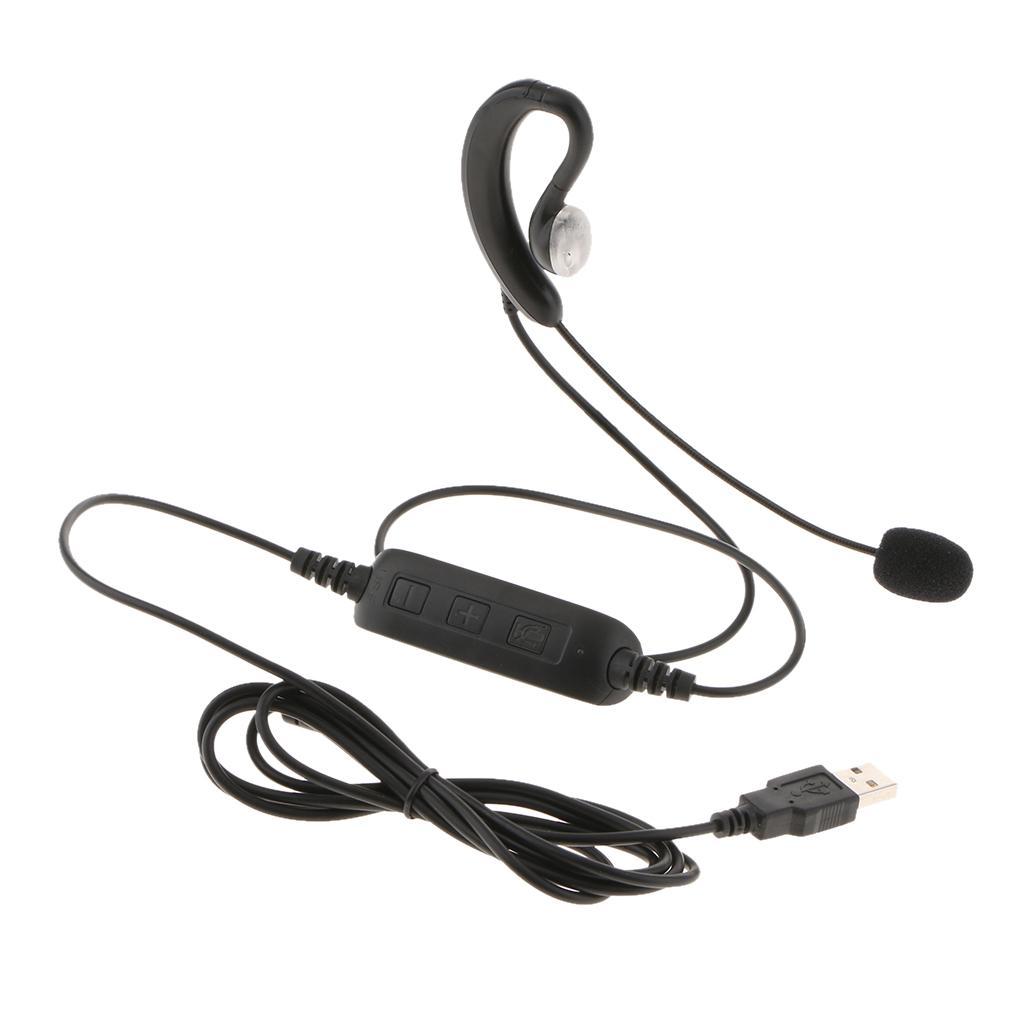 USB Call Center Telephone Headphone with Noise Cancelling Monaural Headset