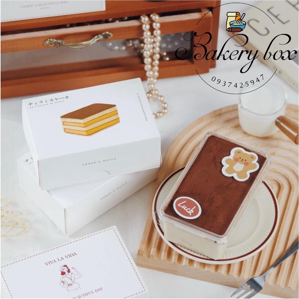 JY1250 | Set 50 Hộp Chữ Nhật Đựng Bánh Lạnh - Tiramisu - Red Velvet - Oreo Cheesecake - Rau Câu