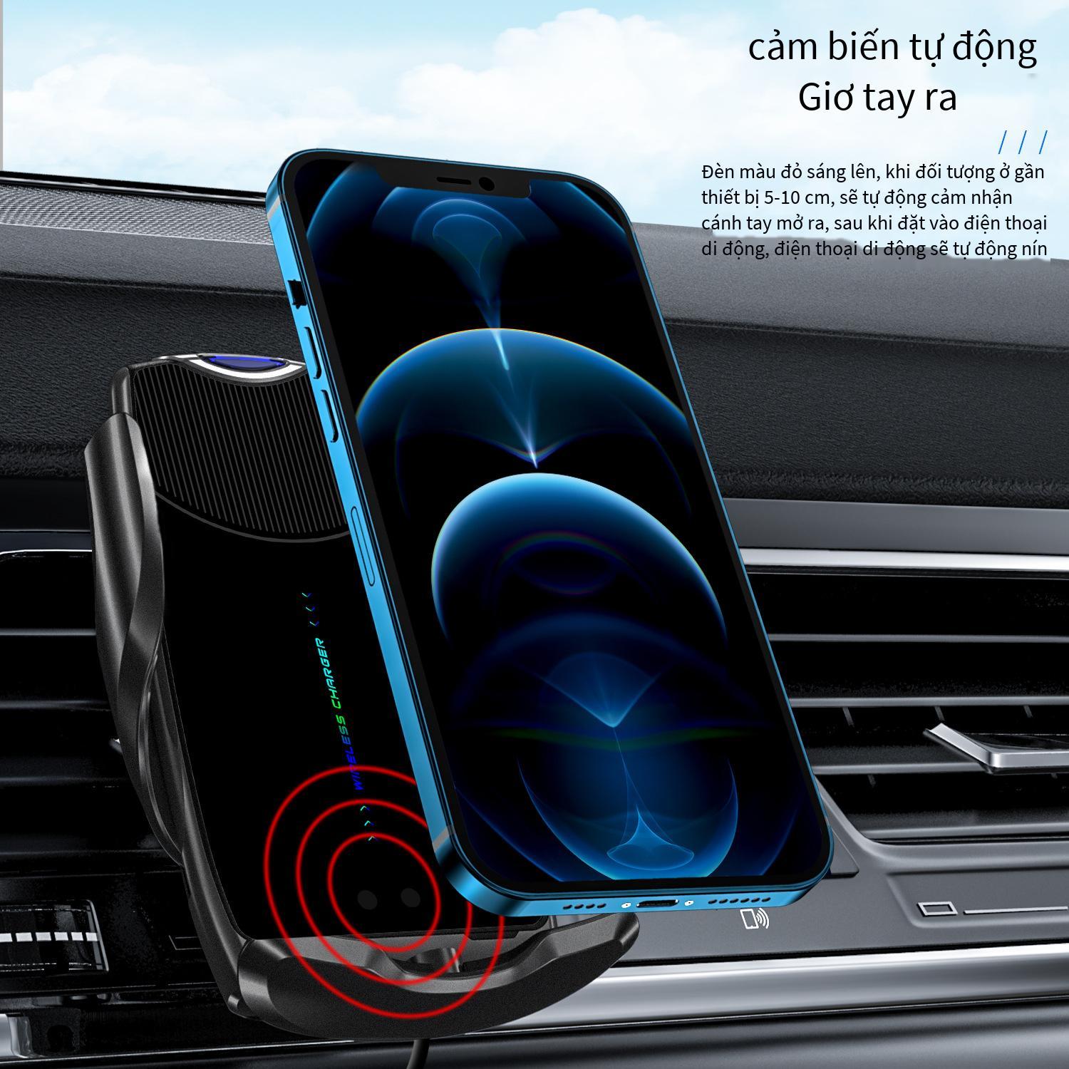 Đảm Bảo Chất Lượng Mới C2s Ô Tô Hút Nam Châm Sạc Không Dây 15W Cao Cấp DC Sạc Điện Thoại Di Động Giá Đỡ Ô Tô Sạc Không Dây