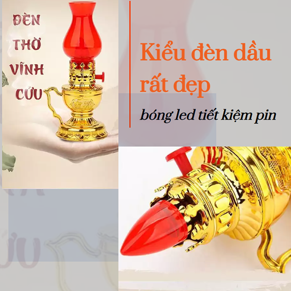 Đèn Thờ Vĩnh Cửu Sử Dụng Pin Thiết Kế Cổ Kính