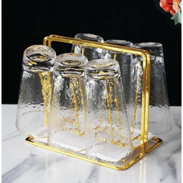 Khay cắm cốc, giá úp cốc inox vàng cao cấp sang chảnh mẫu mới nhất 2020
