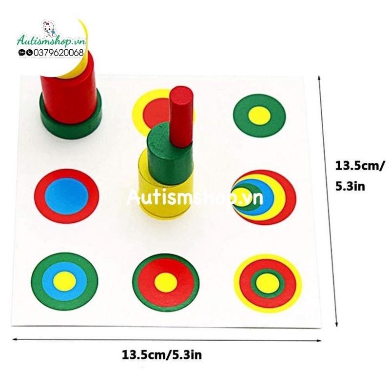 Bộ đồ chơi dạy học thiết kế khối trụ kèm thẻ