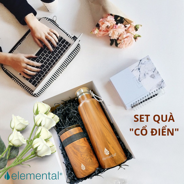 [Quà tặng cao cấp-Thương hiệu Mỹ] Bình giữ nhiệt Elemental cao cấp, set quà Cổ Điển,quà tặng ý nghĩa tặng người thân