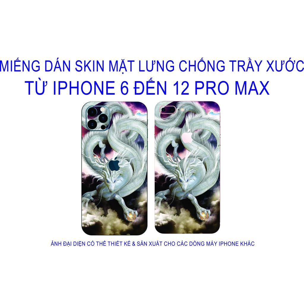 Miếng Dán Skin mặt lưng dành cho iphone 6 đến 12 pro max chống trầy xước, hình ảnh 3D sắt nét