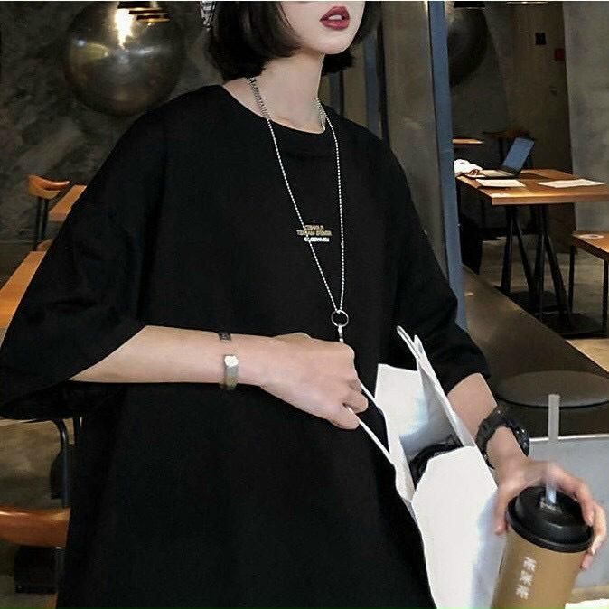 Áo Thun In Dòng Chữ (Trắng,Đen) - Áo thun tay lỡ form rộng Unisex 38-65kg Nam Nữ