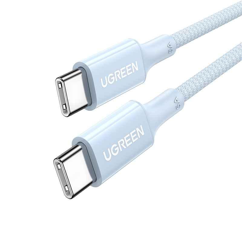 Ugreen UG15273US557TK 100W 2M Cáp sạc nhanh - truyền dữ liệu 2 đầu USB-C hỗ trợ QC4.0 5A dây bọc dù Màu Xanh - HÀNG CHÍNH HÃNG