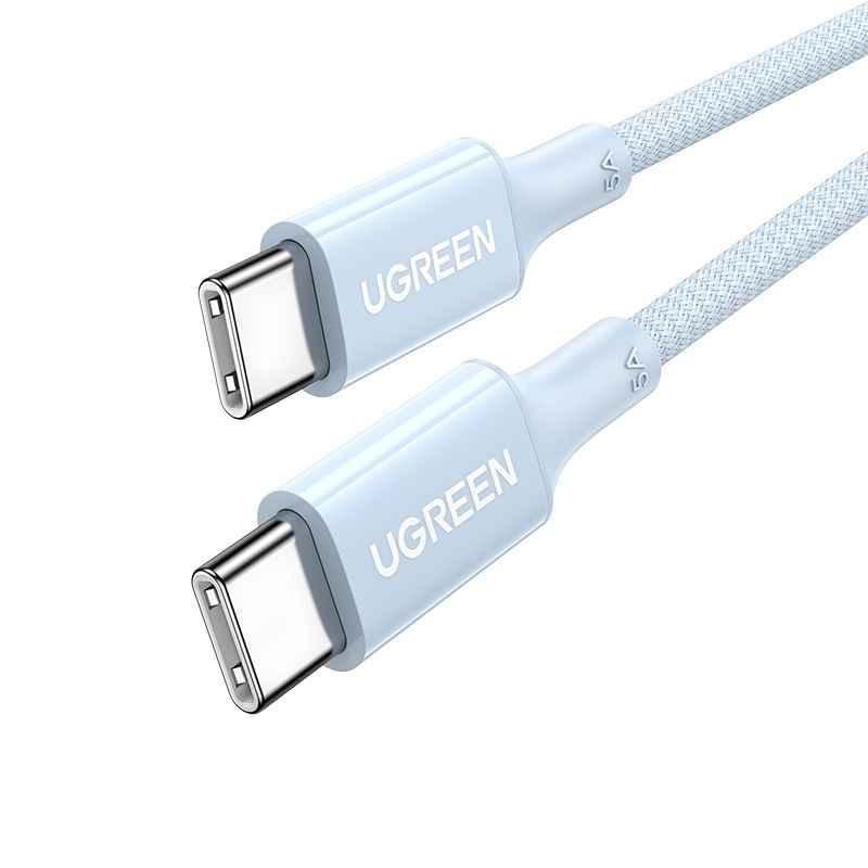 Ugreen 15273 100W 2M Cáp sạc nhanh - truyền dữ liệu 2 đầu USB-C hỗ trợ QC4.0 5A dây bọc dù Màu Xanh US557 20015273 - Hàng chính hãng
