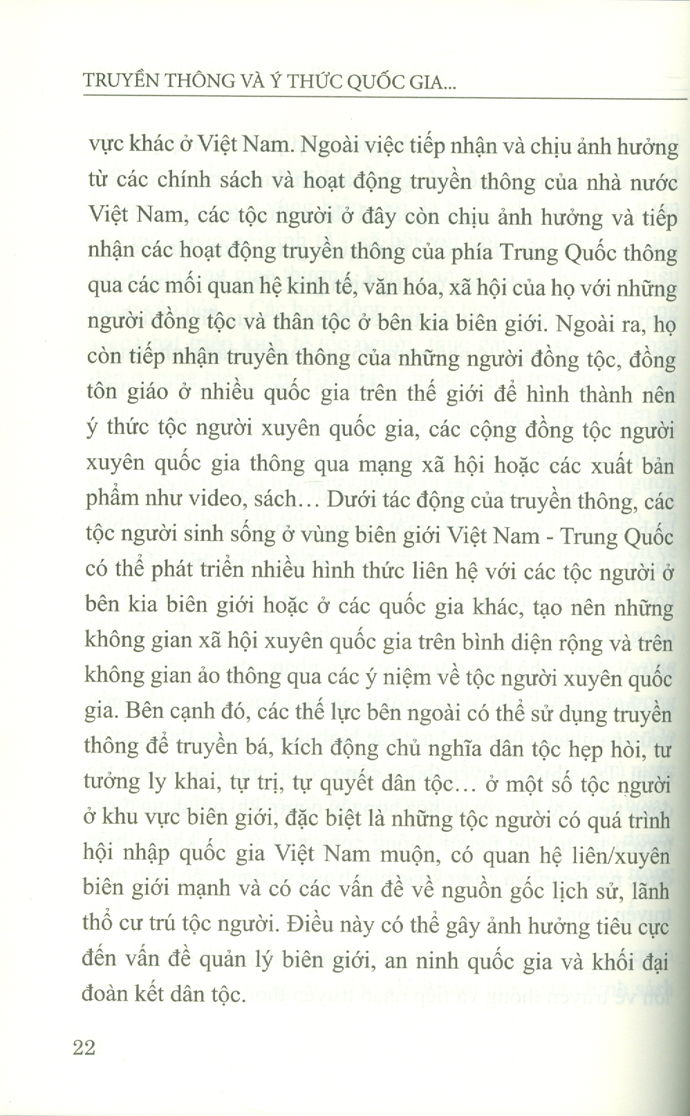 Truyền Thông Và Ý Thức Quốc Gia Của Một Số Tộc Người Ở Vùng Biên Giới Việt Nam - Trung Quốc (Sách chuyên khảo) - Viện Hàn lâm Khoa học Xã hội Việt Nam - Viện Dân tộc học; Trần Hồng Thu chủ biên