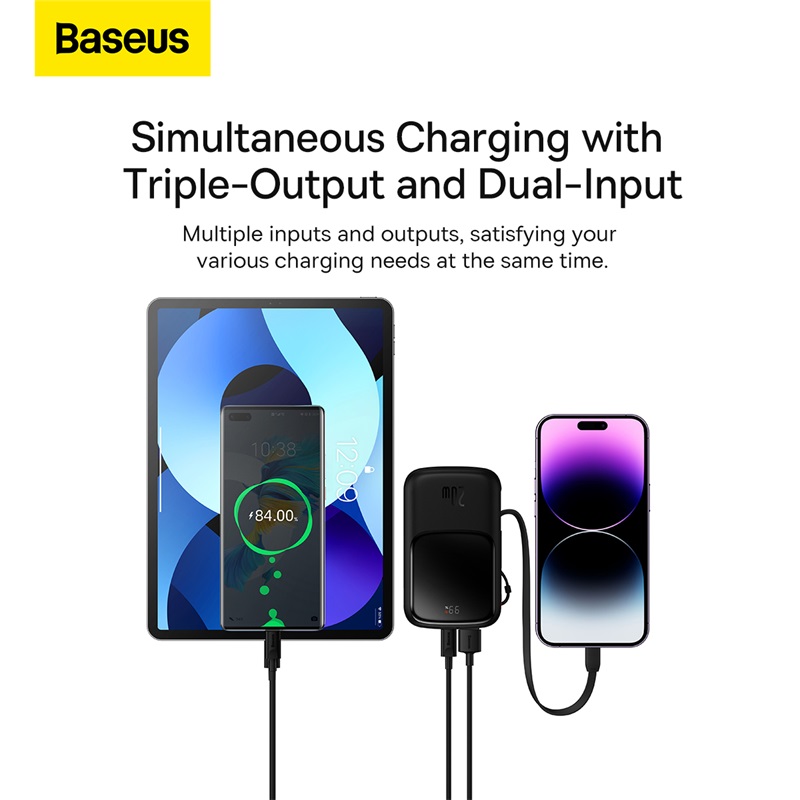 Sạc dự phòng Baseus Qpow Pro Digital Display Fast Charge Power Bank 10.000/20.000 (Phiên bản quốc tế) (hàng chính hãng)
