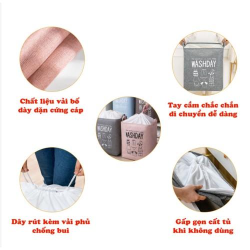 Giỏ đựng quần áo bằng vải cỡ lớn, túi đựng chăn màn đa năng có thể gấp gọn