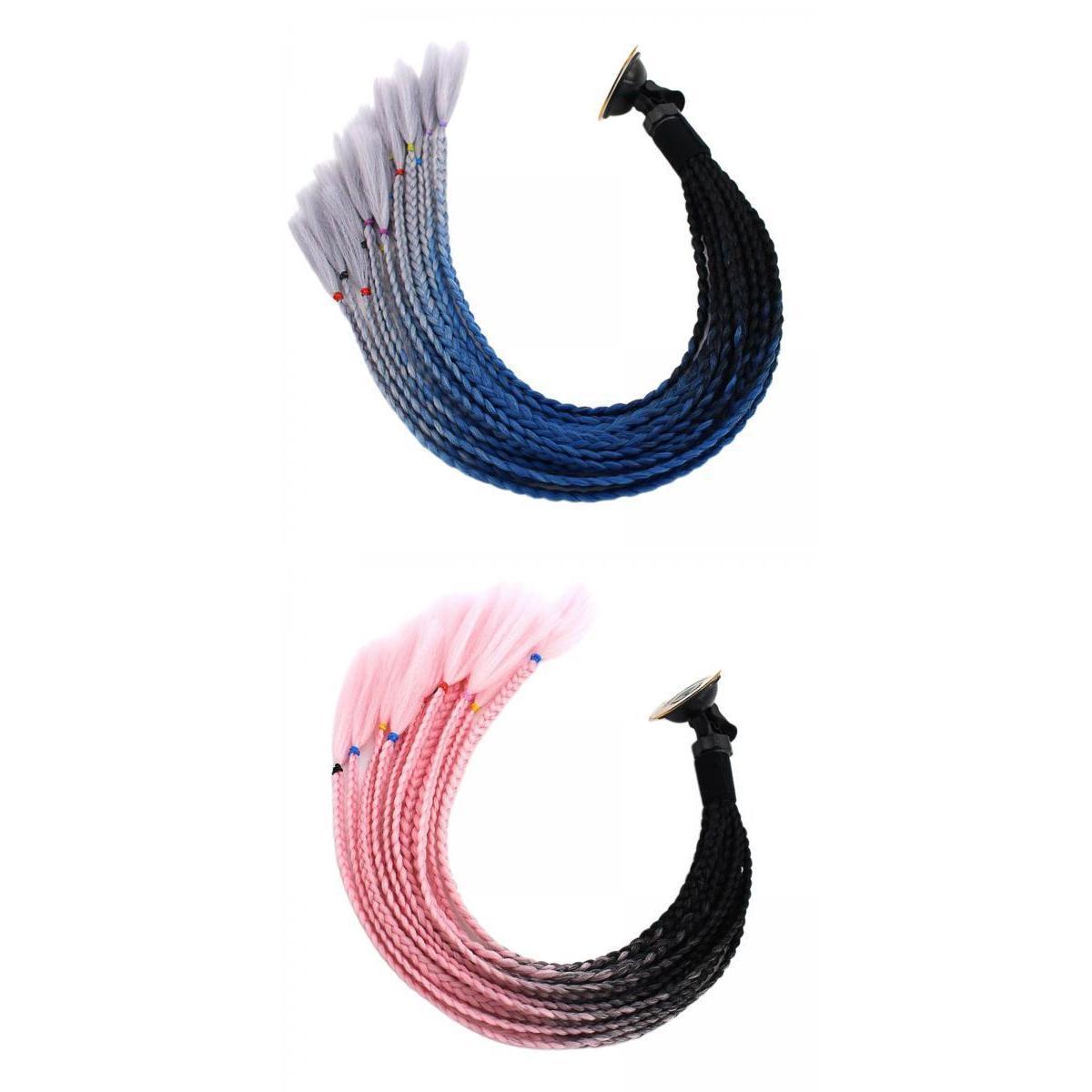 2 Pieces 55cm    Gradient Ponytail for Motorcycle