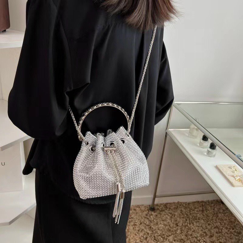 Túi đính đá đi tiệc có hộp thời trang sang chảnh