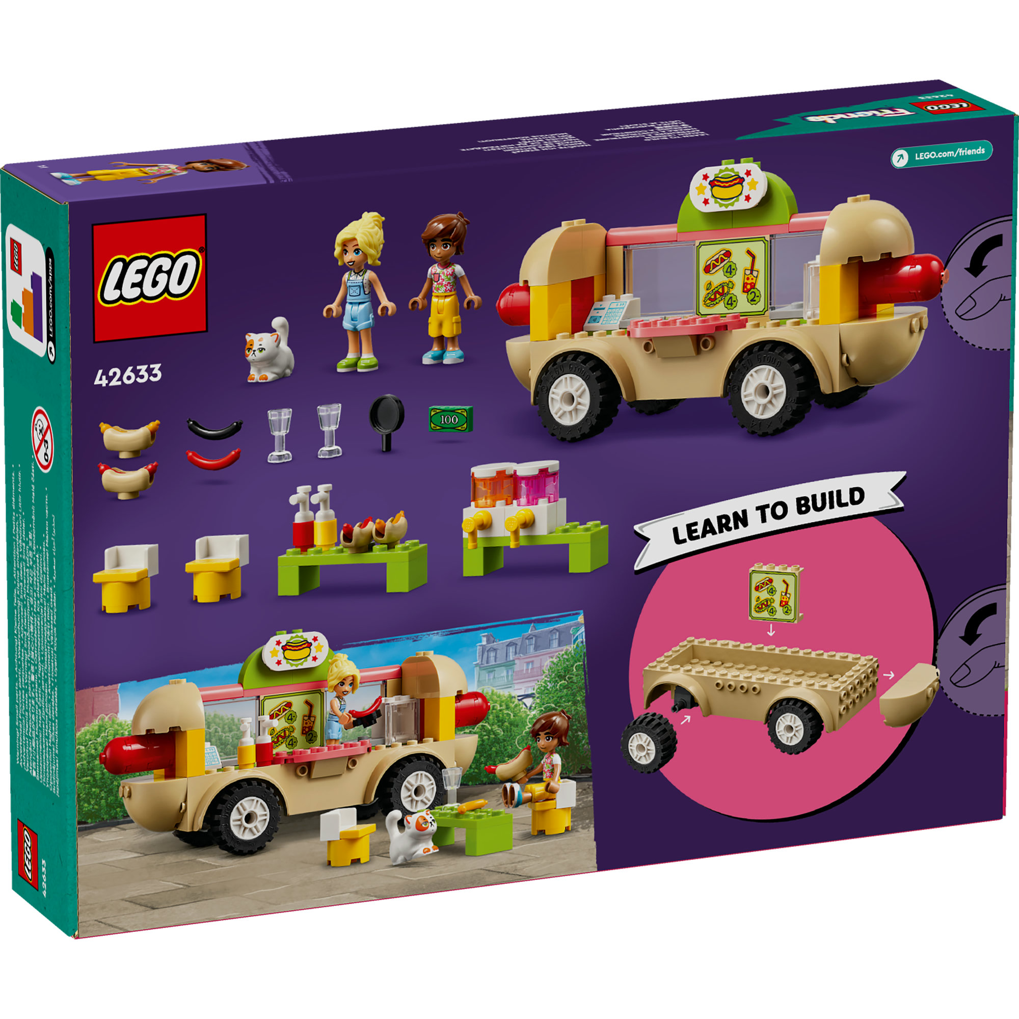 LEGO FRIENDS 42633 Đồ chơi lắp ráp Tiệm bánh hot dog lưu động (100 chi tiết)