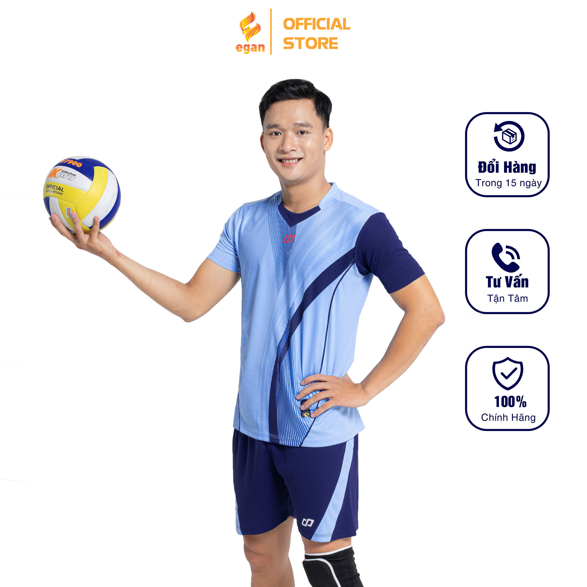 Bộ Quần Áo Thể Thao Bóng Chuyền Màu Biển Nam ZENTIGA - CP SPORT BC05