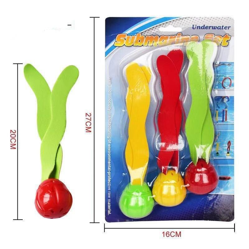 3pcs Kids Plants Toy Sports Swimming Pool Toys Sea Plant Shape Diving Toys Diving Swimming Training Pool for Children