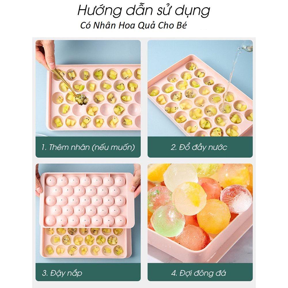 Khay Đá, Khuôn Đá, Khuôn Làm Thạch Vỉ 33 Việt Nhật Viên Dang Tròn Có Nắp Đậy