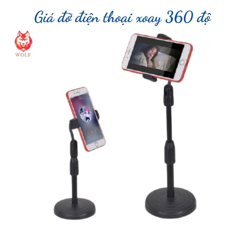 Giá đỡ điện thoại, kệ để điện thoại Livestream, xem video xoay 360 độ chân đề tròn chắc chắn