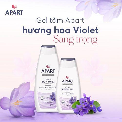 Sữa tắm tạo bọt Apart Creamy Bath Foam dưỡng ẩm da hương violet 500ml-750ml