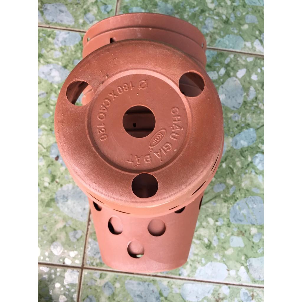 Combo 10 chậu giả đất phi 17cm