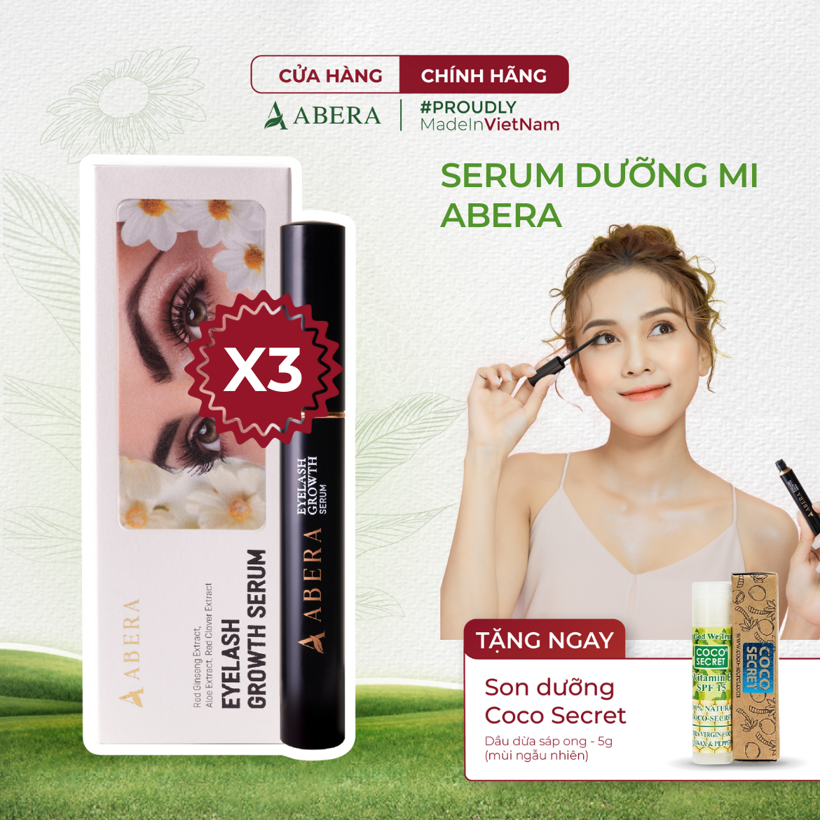 [COMBO 3] Tinh Chất Dưỡng Mi ABERA Dưỡng Mi Dài Và Dày, Cải Thiện Tình Trạng Mi Thưa, Dễ Gãy Rụng