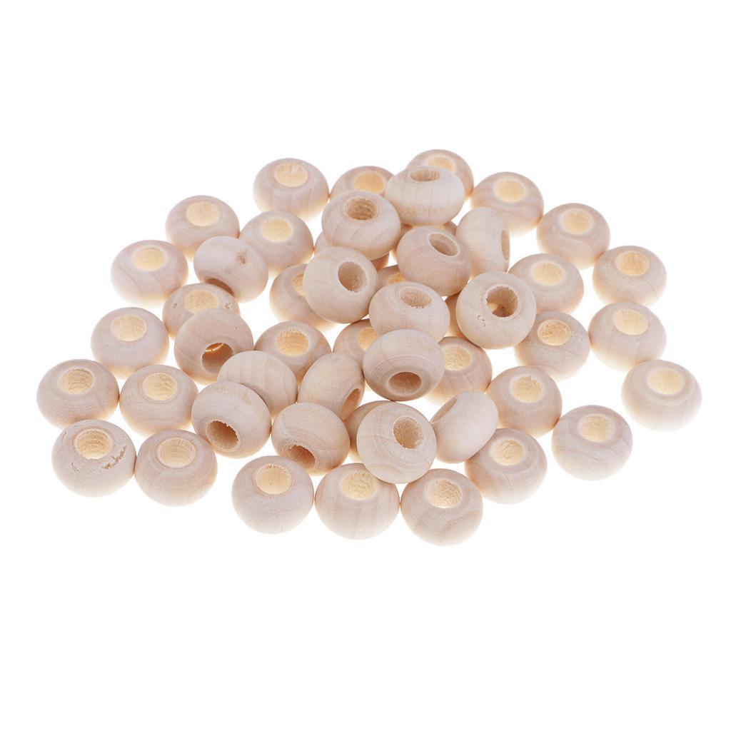 300Pack Natural Abacus Wooden Spacer Beads DIY Macrame Jewelry Charms Crafts