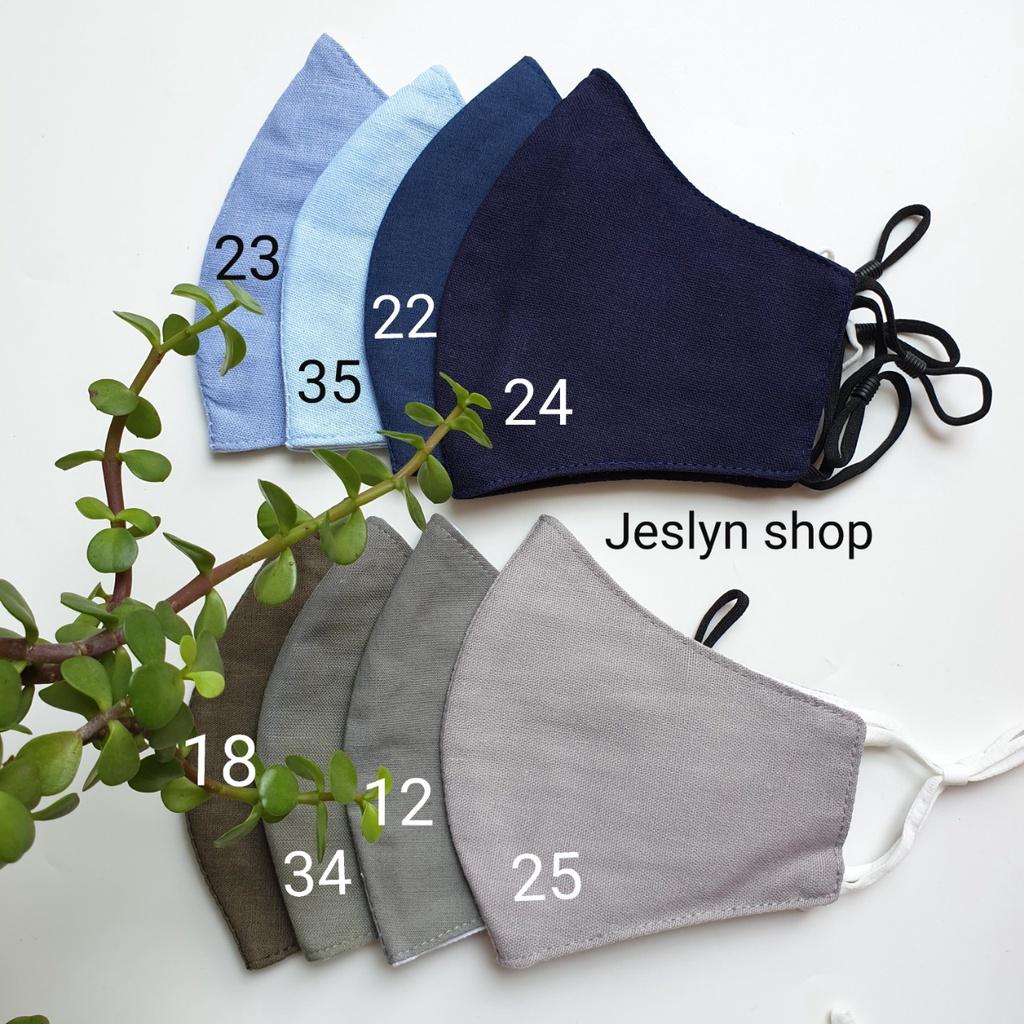 Khẩu trang linen tự nhiên 2 lớp thoáng khí T03