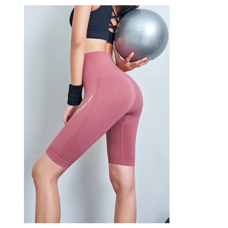 Quần lửng AmiMedea tập gym cạp cao, Thiết kế hiện đại nâng mông !