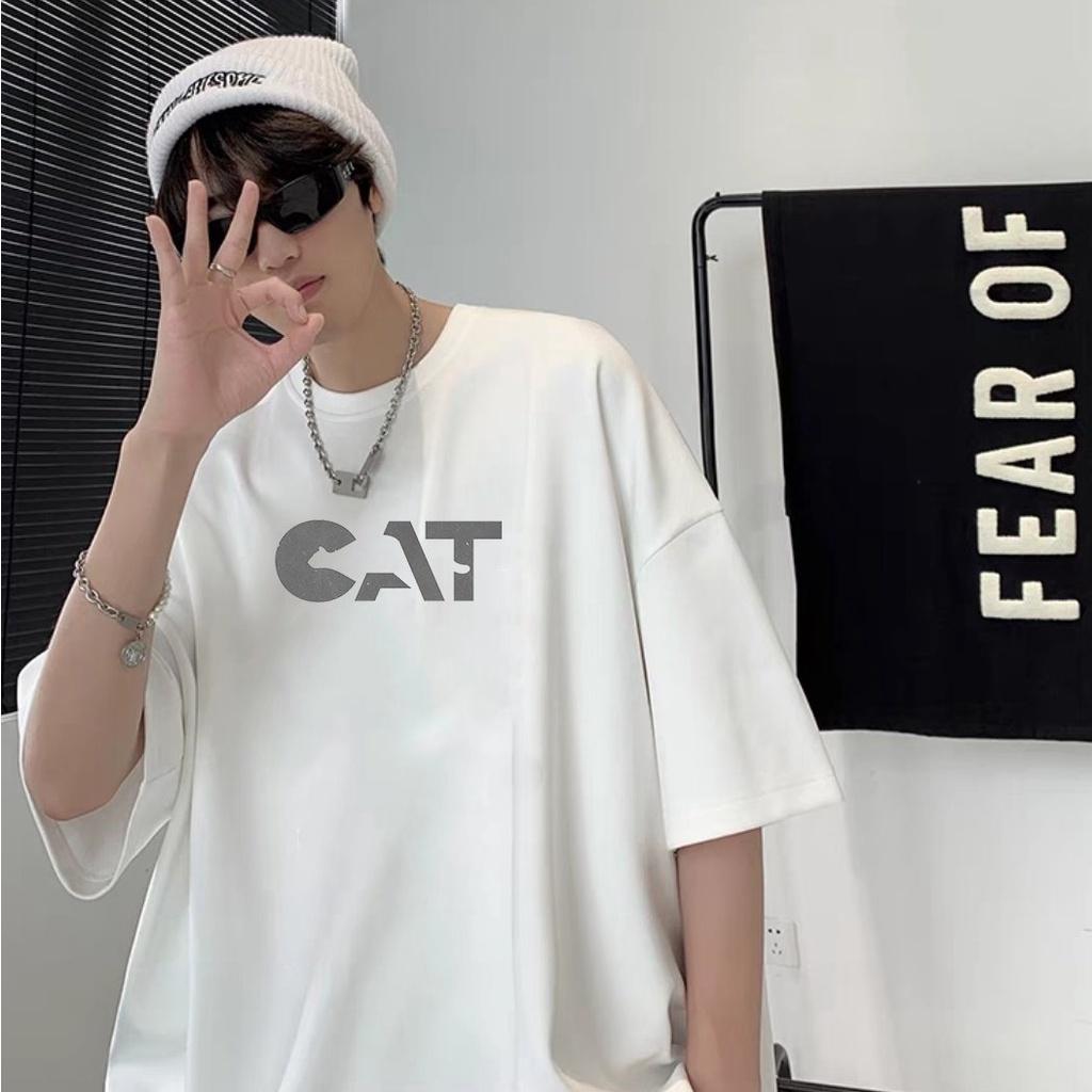 Áo thun tay lỡ form rộng nam nữ unisex Cat vải dày mịn 2022T3456