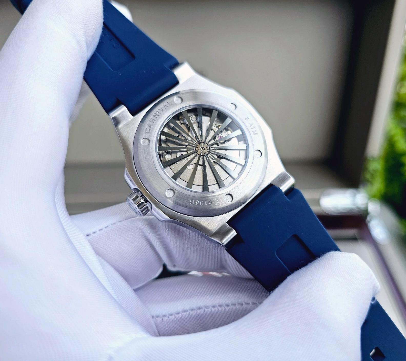 Đồng Hồ Nam Dây Cao Su Carnival Nautilus 8108G-VT-CS Automatic - Kính Sapphire - Size 41mm - 2 Màu - 8108G-VT-CSD-D - 8108G-VT-CSX-X