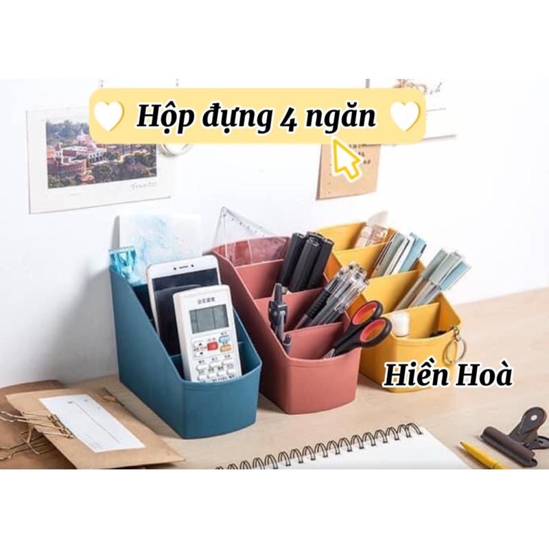 Hộp đựng bút 4 ngăn, hộp đựng văn phòng phẩm