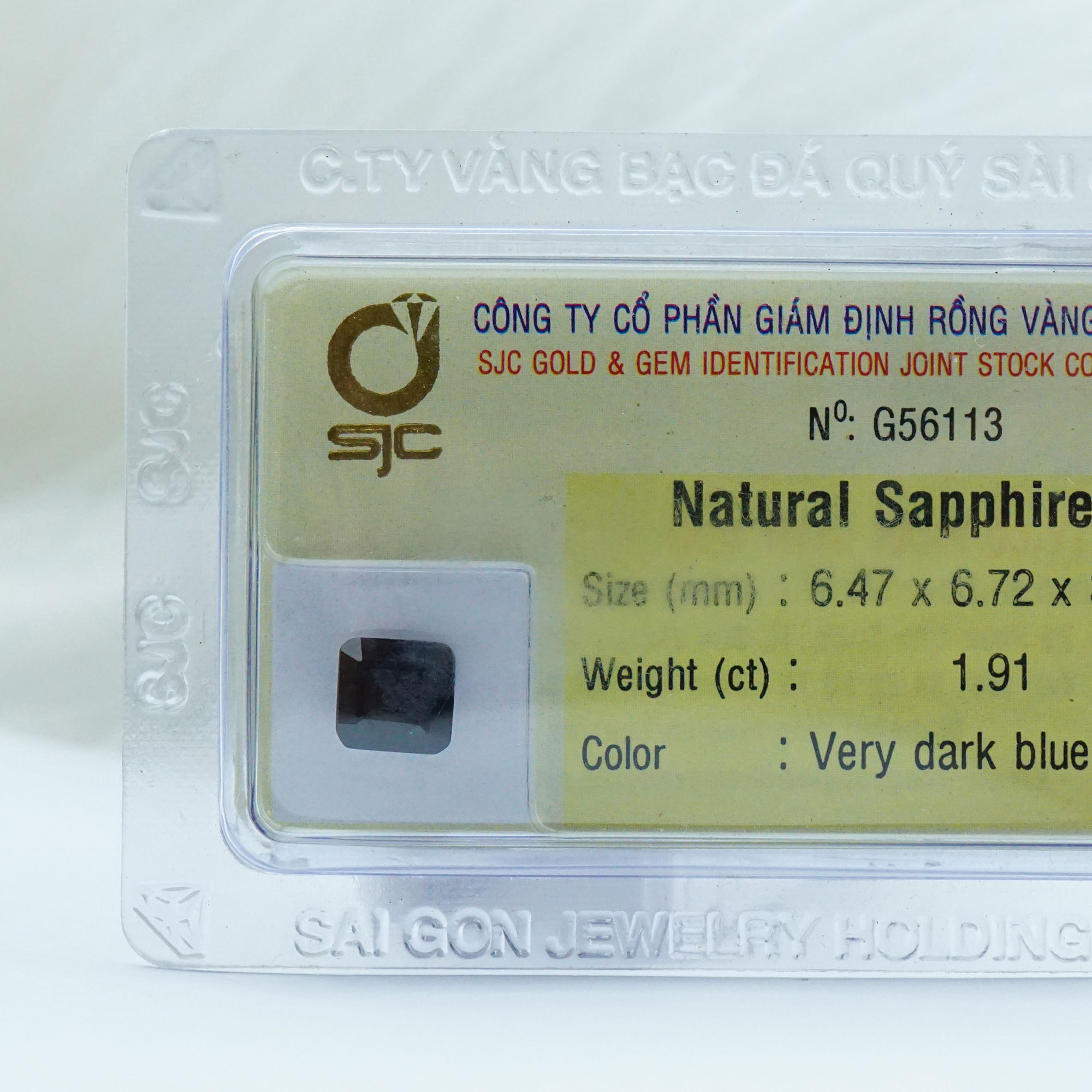 Đá Quý Sapphire Đen Tự Nhiên Mài Giác Vuông Kiểm Định