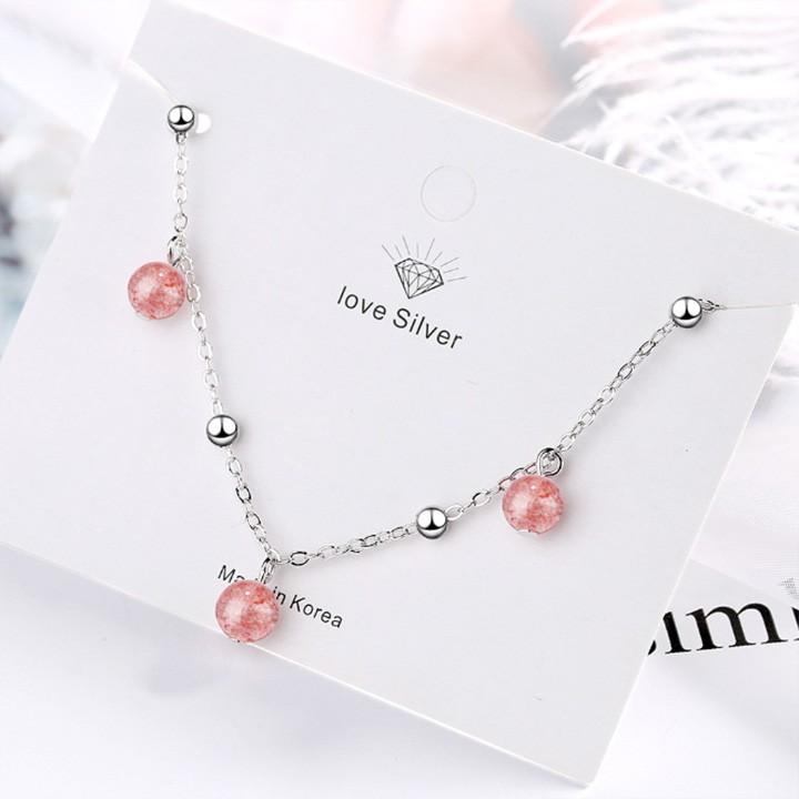 Lắc chân trái châu hồng xinh xắn BHLC32