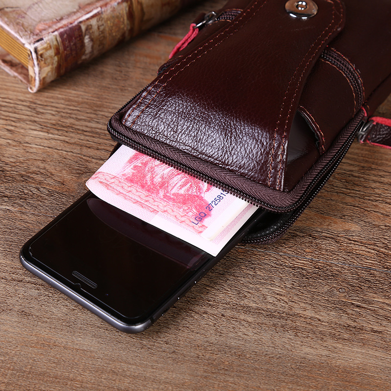 Bao Da Đeo Lưng dành cho Iphone XS Max Special Dáng Đứng Da Bò Màu Nâu Đất