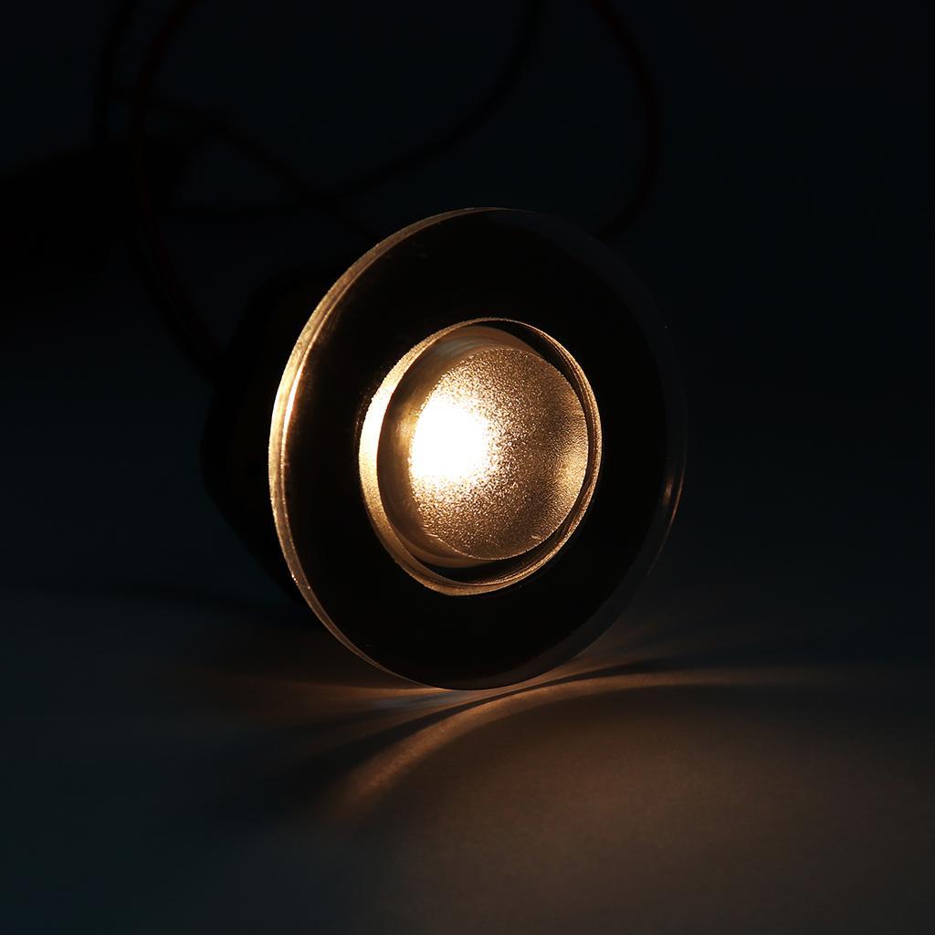 2pcs 12V LED Round Courtesy Light Marine Boat Stair Deck Lamp Warm White