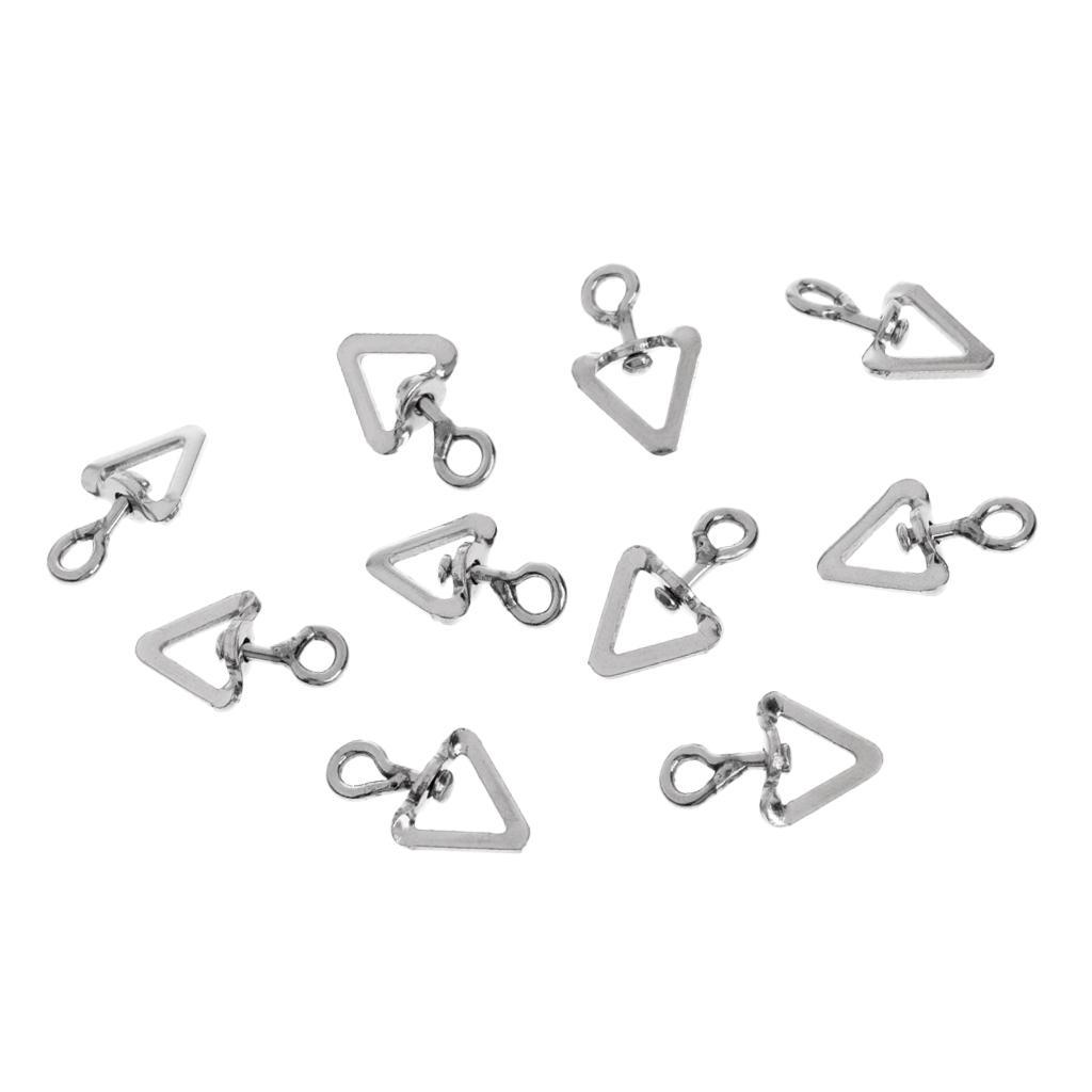 10pcs Fishing Swivels Triangle Hook Ring Swivels Fishing Hook Line Lures Connector