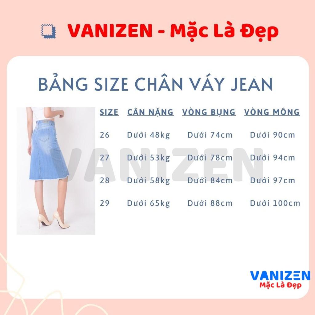 Chân váy jean nữ đẹp lưng cao dáng dài trơn hàng cao cấp mã 468 VANIZEN